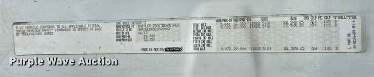 image for item EK8164 2014 Freightliner Cascadia 125 semi truck