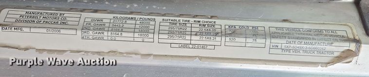 image for item EL2069 2006 Peterbilt 379 semi truck