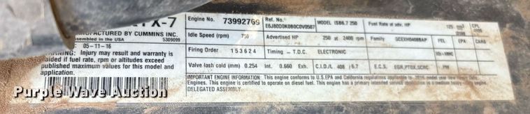 image for item EL2103 2017 Peterbilt 337 truck cab and chassis