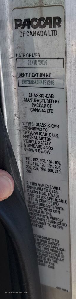 image for item EL2103 2017 Peterbilt 337 truck cab and chassis