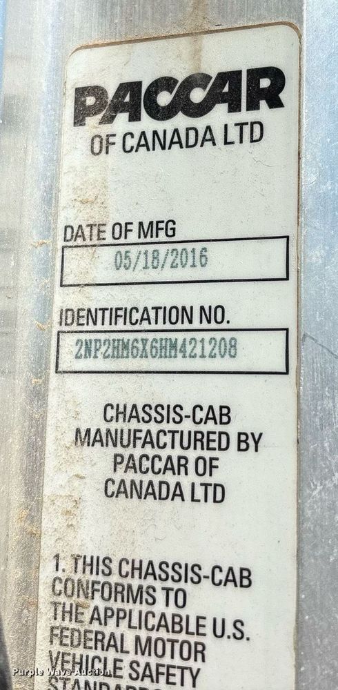 image for item EL2103 2017 Peterbilt 337 truck cab and chassis