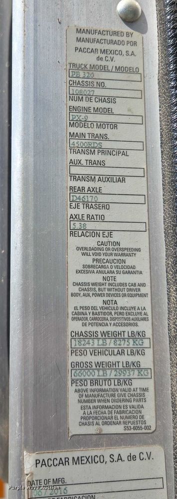 image for item EM7340 2017 Peterbilt 320 refuse truck