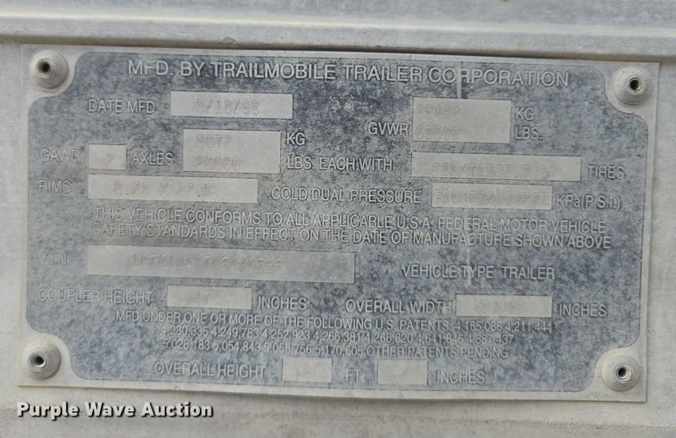 image for item EM7356 1998 Trailmobile dry van trailer