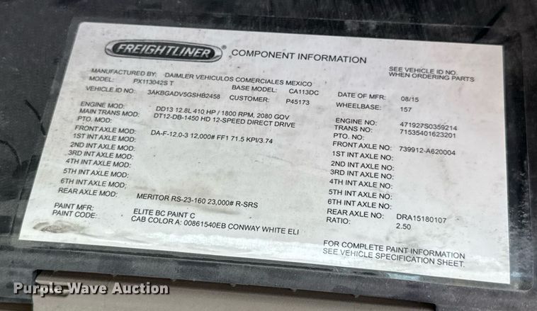 image for item EN4559 2016 Freightliner Cascadia Evolution semi truck