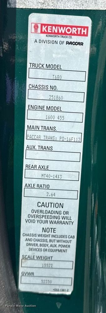 image for item YA0412 2019 Kenworth T680 semi truck