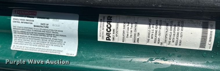 image for item YA0412 2019 Kenworth T680 semi truck