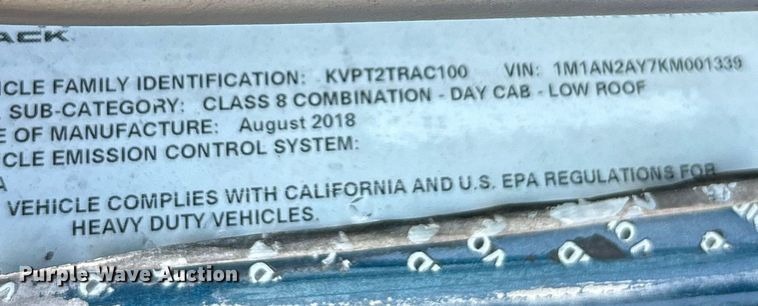 image for item YA0496 2019 Mack AN42T semi truck