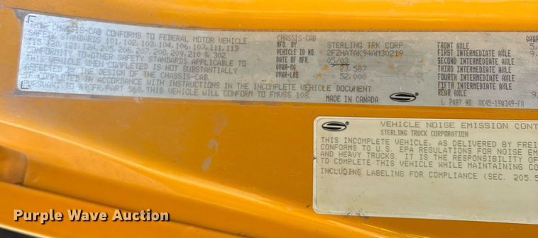 image for item YA0520 2004 Sterling L7500 fuel / lube truck