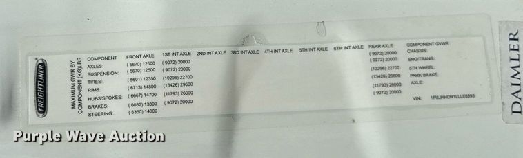 image for item YA0524 2020 Freightliner Cascadia 126 semi truck