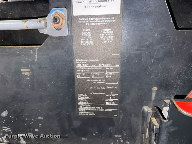 image for item DH9990 2012 Crown FC4525-50 forklift