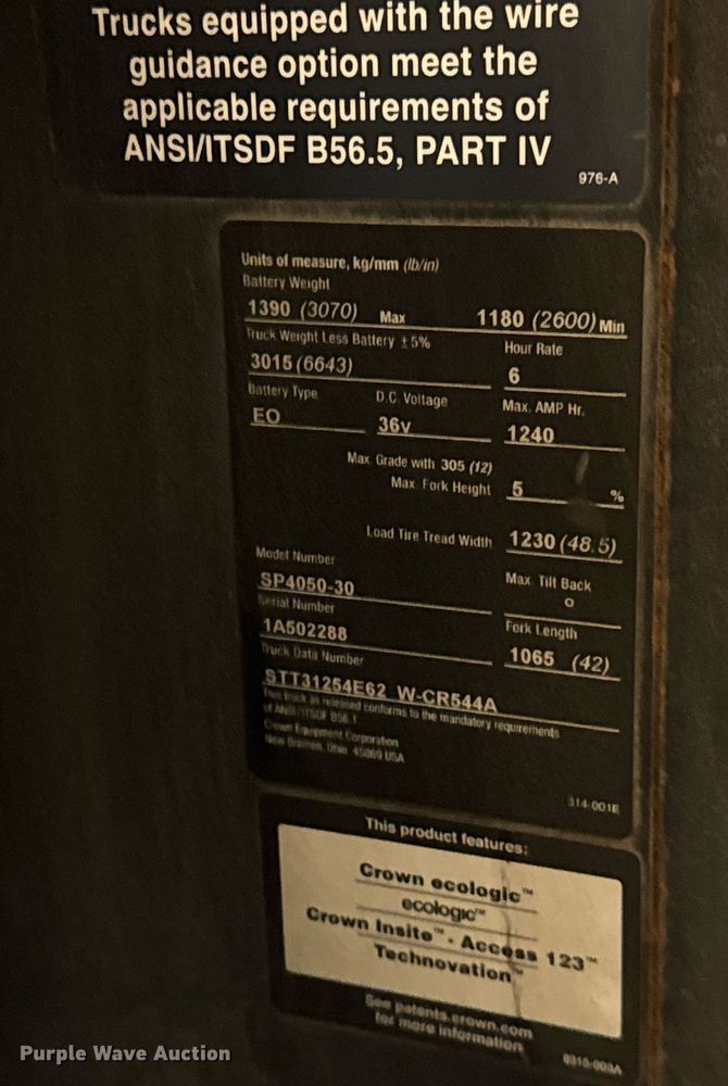 image for item DI9040 2017 Crown SP4050-30 order picker