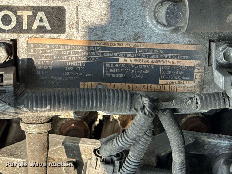 image for item DI9048 2018 Toyota 8FG40U forklift