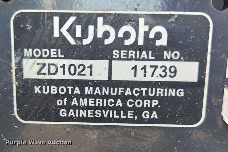 image for item DT4909 Kubota ZD1021 ZTR lawn mower