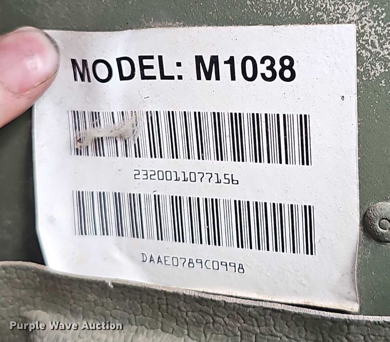 image for item DT6936 1991 AM General M1038 SUV