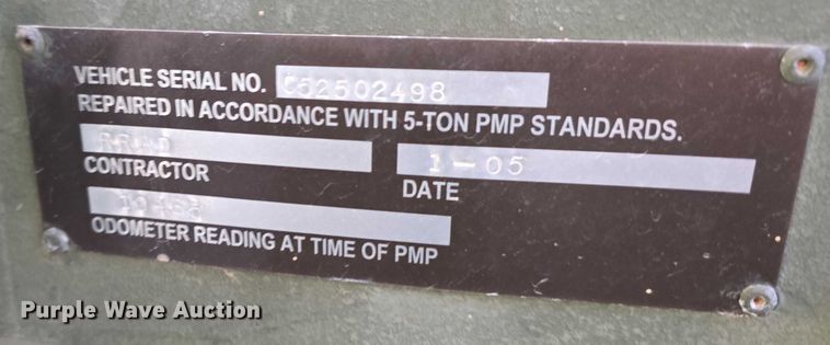 image for item DT6937 2002 AM General M925AI flatbed truck