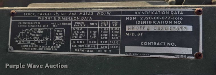 image for item DT6947 1972 AM General dump flatbed truck