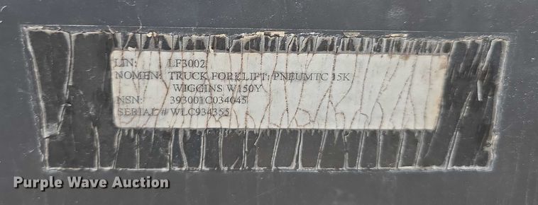 image for item DT6948 Wiggins W150Y forklift