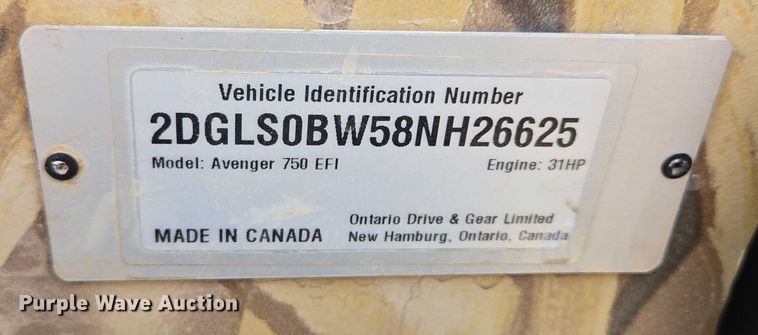 image for item DT7205 2008 Argo Avenger 750 EFI amphibious vehicle