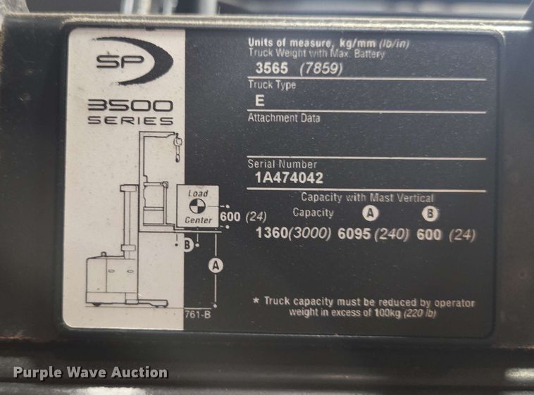 image for item DU7761 Crown SP3520-30 order picker