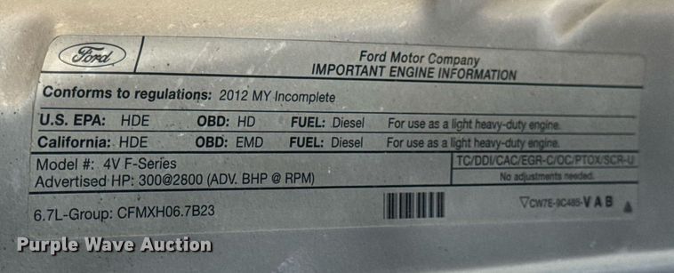 image for item DV4050 2012 Ford F450 Super Duty XL Crew Cab flatbed truck