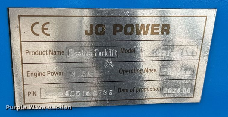 image for item DV4136 2024 JQ Power JQ2T-MAX forklift