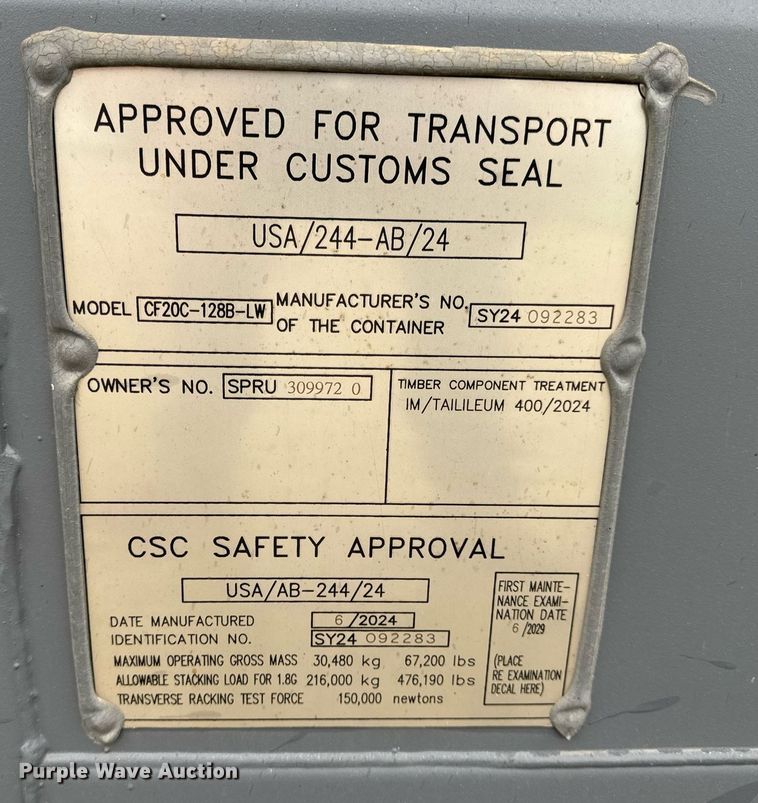 image for item DV4139 2024 CF20C-128B-LW shipping container