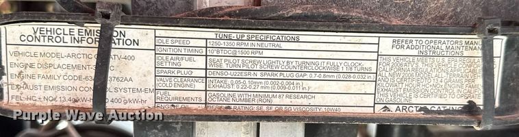 image for item DY0078 2006 Arctic Cat 400 ATV