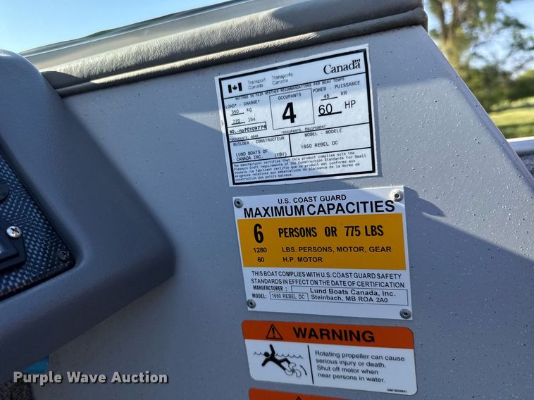 image for item DY0133 2006 Lund 1650 Rebel DC boat