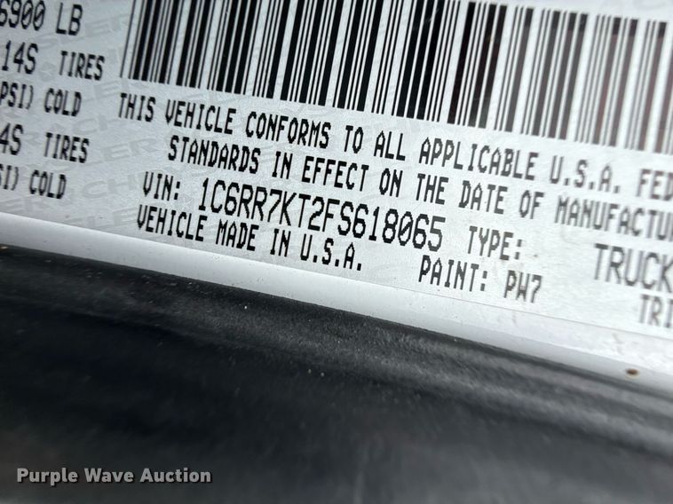 image for item DZ8482 2015 Dodge Ram 1500 Crew Cab pickup truck