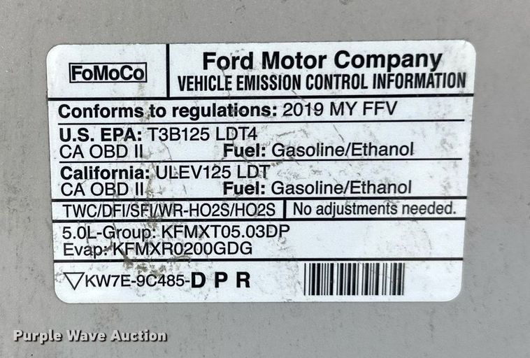 image for item EB2597 2019 Ford F150 XLT SuperCrew pickup truck