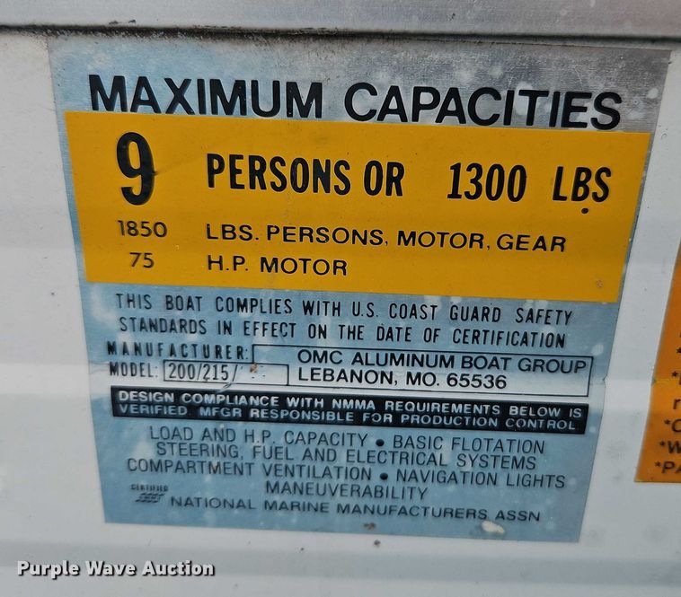 image for item EB8093 1994 Lowe Family 200 pontoon boat