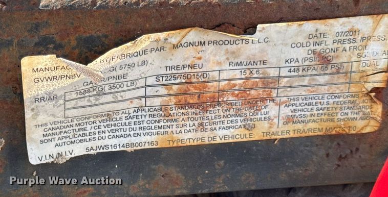 image for item EC4114 2011 Magnum Products LLC dust suppression trailer