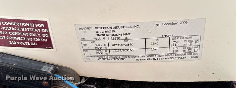 image for item EC7987 2007 Excel L36TKE camper