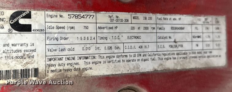 image for item ED5613 2009 Freightliner M2  truck cab and chassis