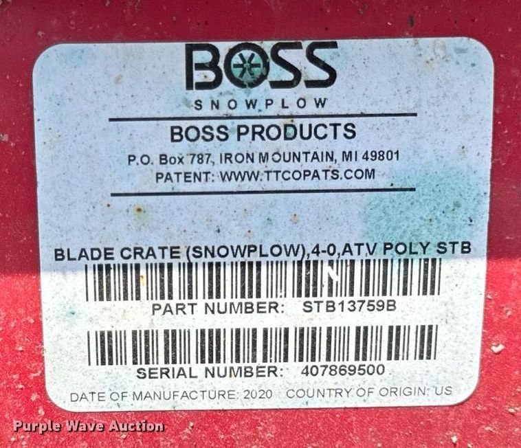 image for item EF2016 2020 Boss SNR24001 snow pusher