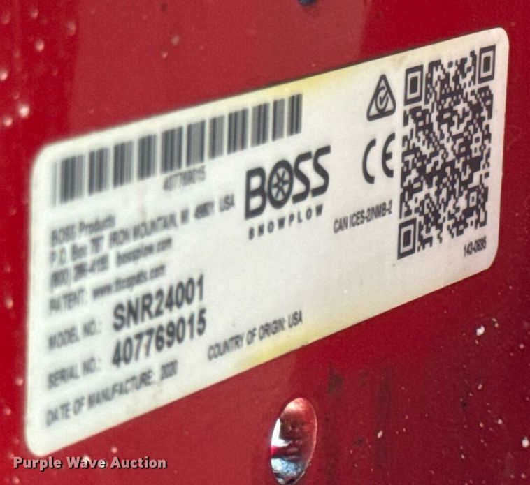 image for item EF2016 2020 Boss SNR24001 snow pusher