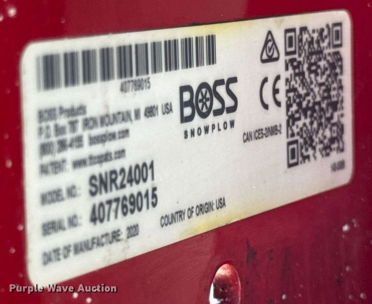 image for item EF2016 2020 Boss SNR24001 snow pusher