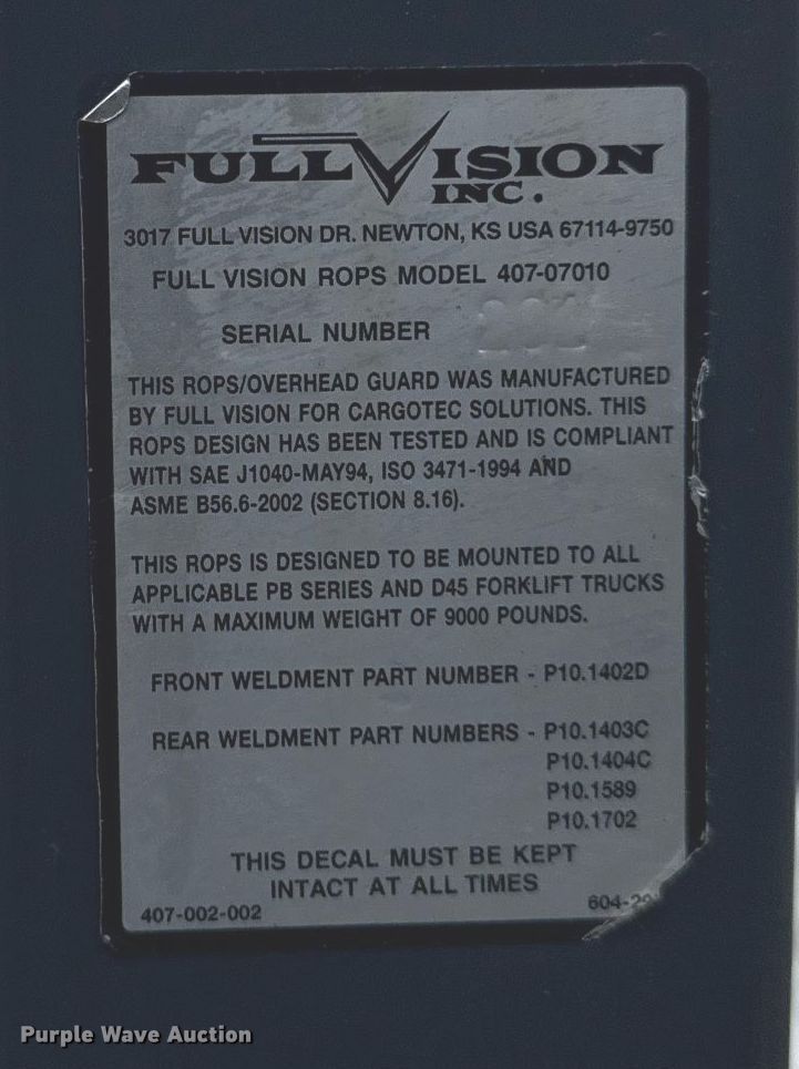 image for item EG5855 2011 Princeton Delivery Systems Inc PB50 forklift