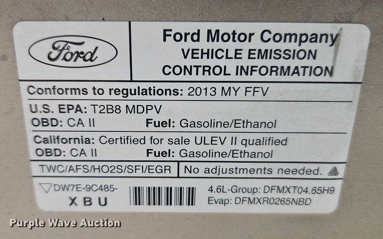 image for item EJ0075 2013 Ford E150 utility van