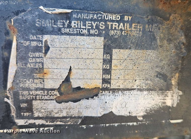 image for item EJ0105 2009 Smiley Rileys Trailer Mfg utility trailer