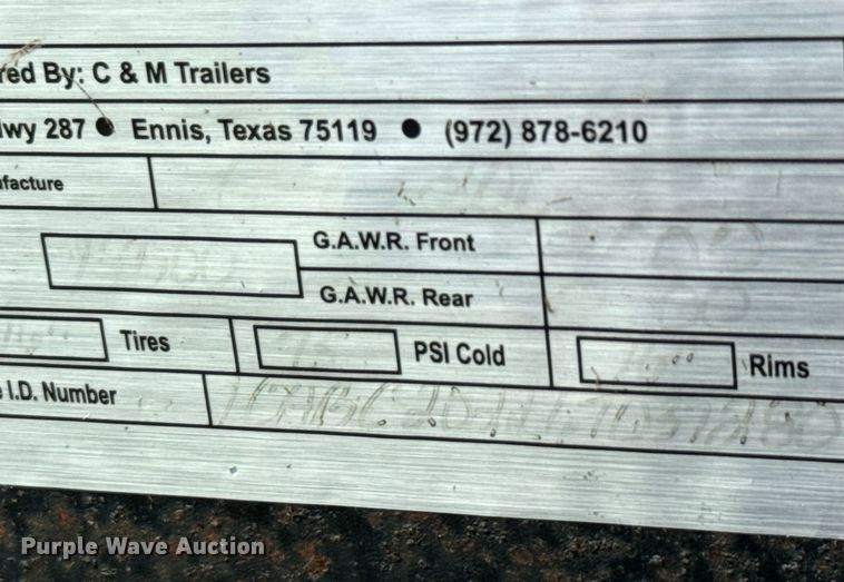 image for item EJ3833 2006 C & M Trailers utility trailer