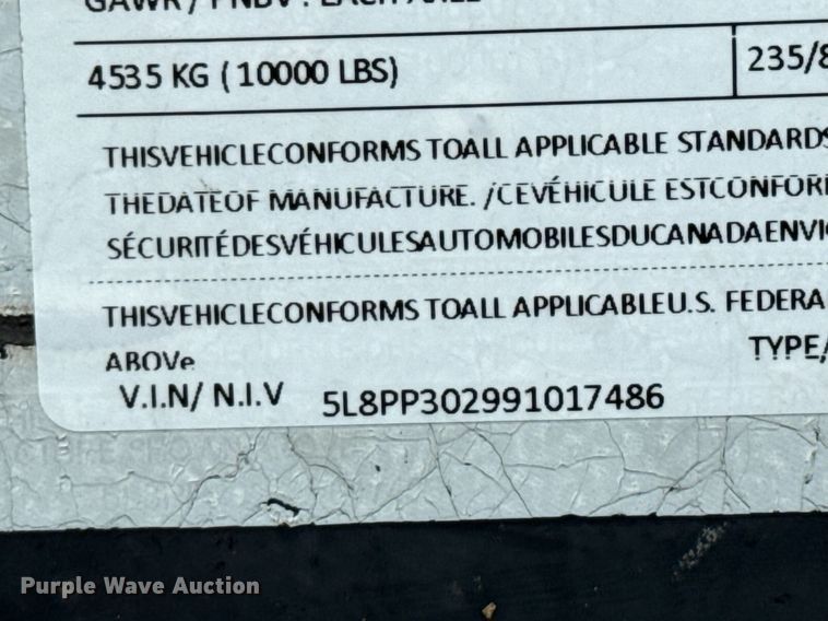 image for item EJ3834 2009 Load Max Trailers equipment trailer