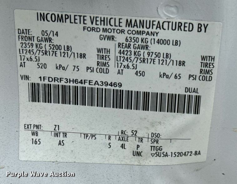 image for item EJ4630 2015 Ford F350 Super Duty flatbed pickup truck