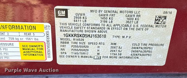 image for item EJ4643 2017 GMC Acadia SLT SUV