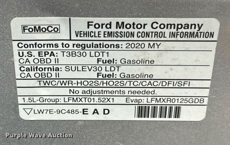 image for item EJ4644 2020 Ford Escape SUV