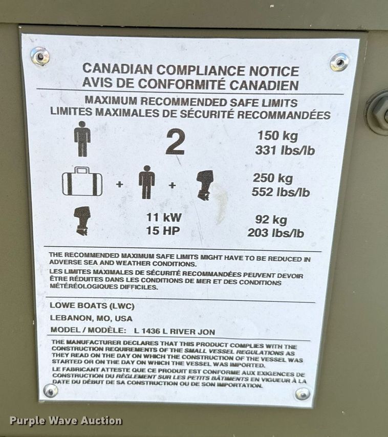 image for item EJ4648 2024 Lowe 1436L boat