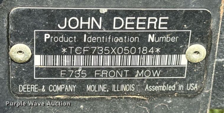 image for item EJ4652 John Deere F735 lawn mower