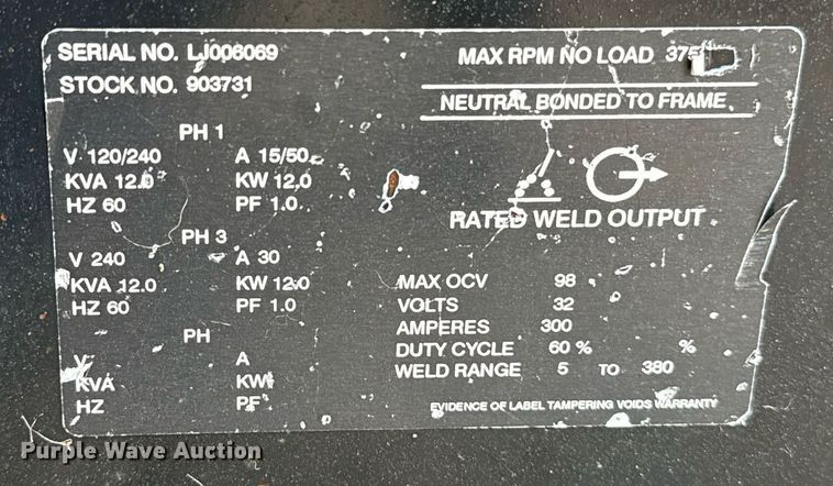 image for item EJ4654 Miller PipePro 304 welder