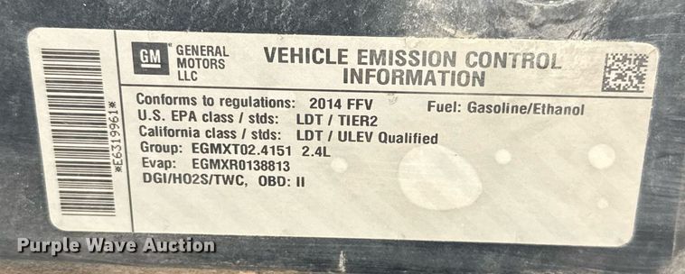 image for item EJ4656 2014 Chevrolet Equinox SUV