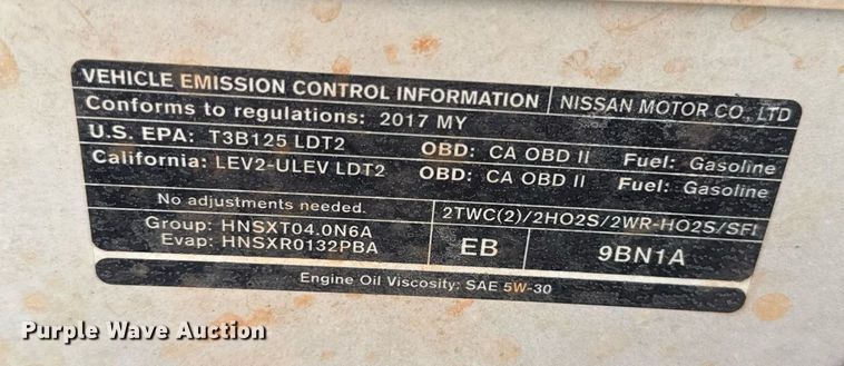 image for item EJ4675 2017 Nissan Frontier Crew Cab pickup truck